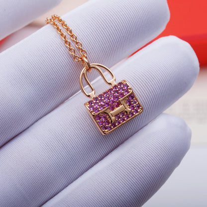 [Topon Jewelry]CONSTANCE PEDANT PURPLE DIAMOND NECKLACE