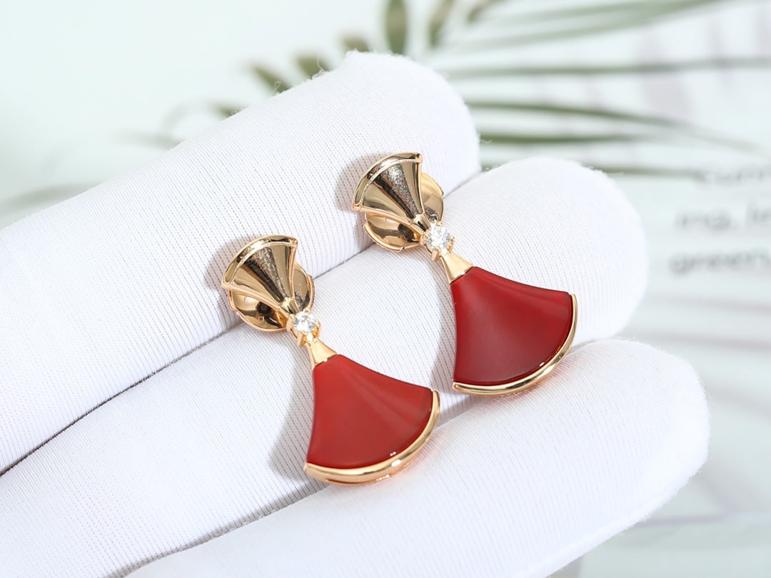 [Topon Jewelry]DREAM Carnelian PINK GOLD EARRINGS