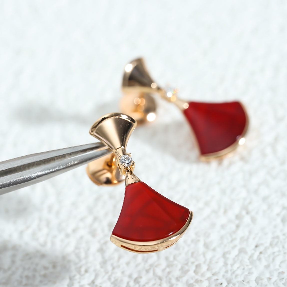 [Topon Jewelry]DREAM Carnelian PINK GOLD EARRINGS