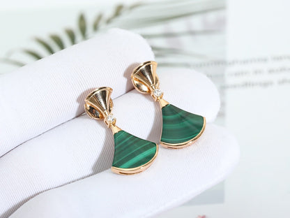 [Topon Jewelry]DREAM MALACHITE PINK GOLD EARRINGS