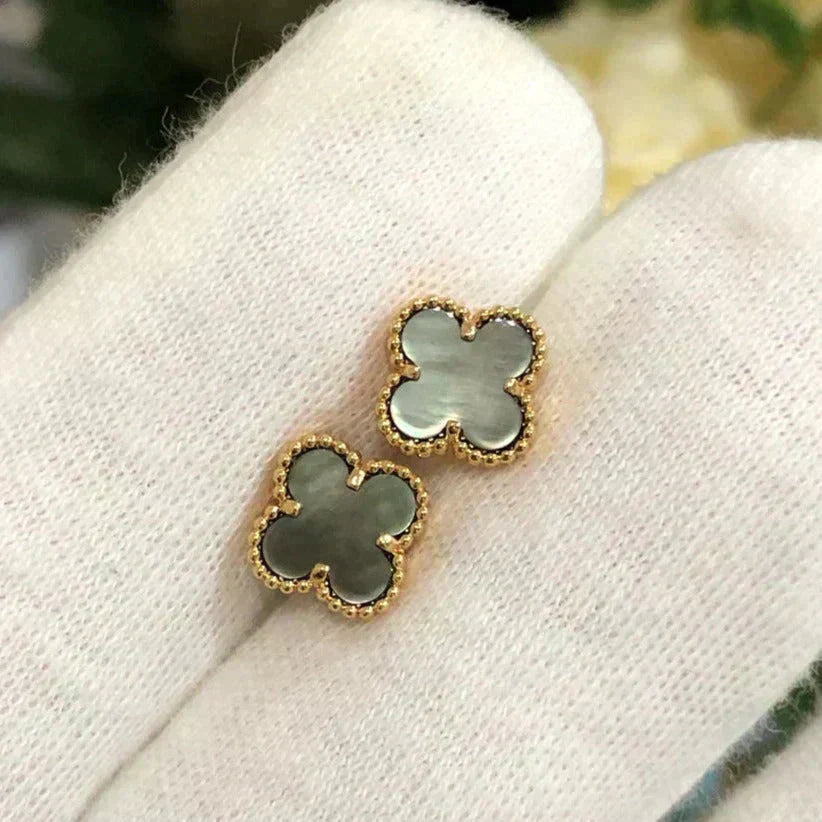 [Topon]CLOVER MINI 9.5MM GRAY MOP EARRINGS