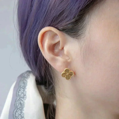 [Topon Jewelry]CLOVER MEDIUM 1 MOTIFS LASER EARRINGS