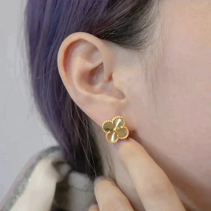 [Topon Jewelry]CLOVER MEDIUM 1 MOTIFS LASER EARRINGS