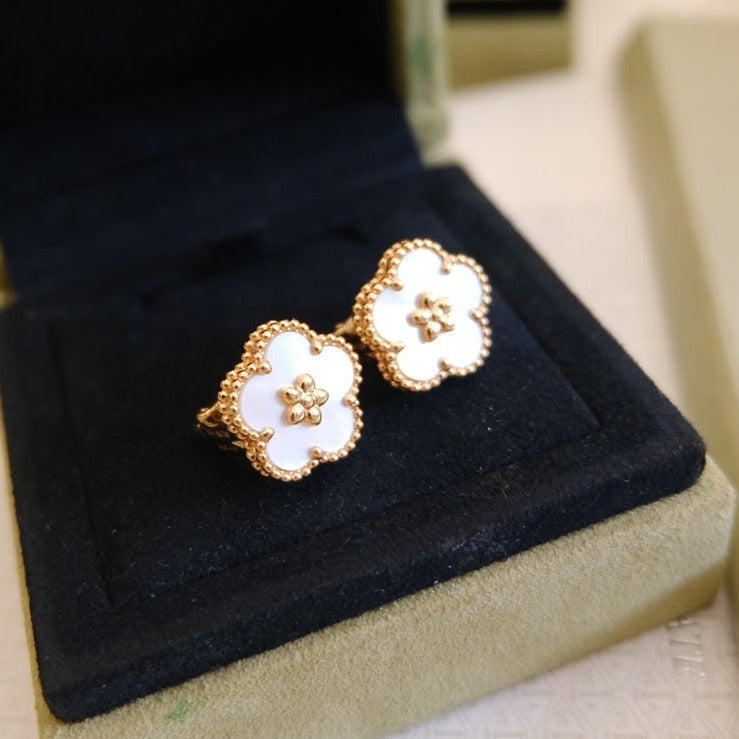 [Topon Jewelry]LUCKY PINK GOLD WHITE MOP EARRINGS