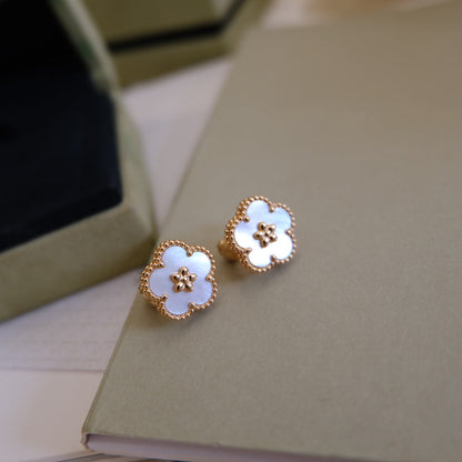 [Topon Jewelry]LUCKY PINK GOLD WHITE MOP EARRINGS