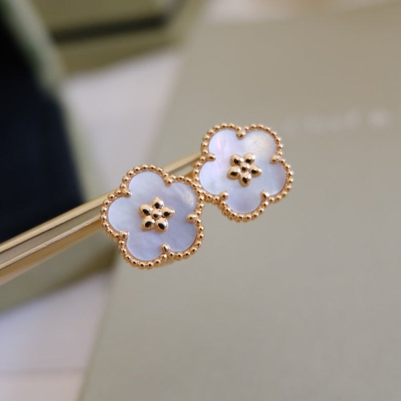 [Topon Jewelry]LUCKY PINK GOLD WHITE MOP EARRINGS