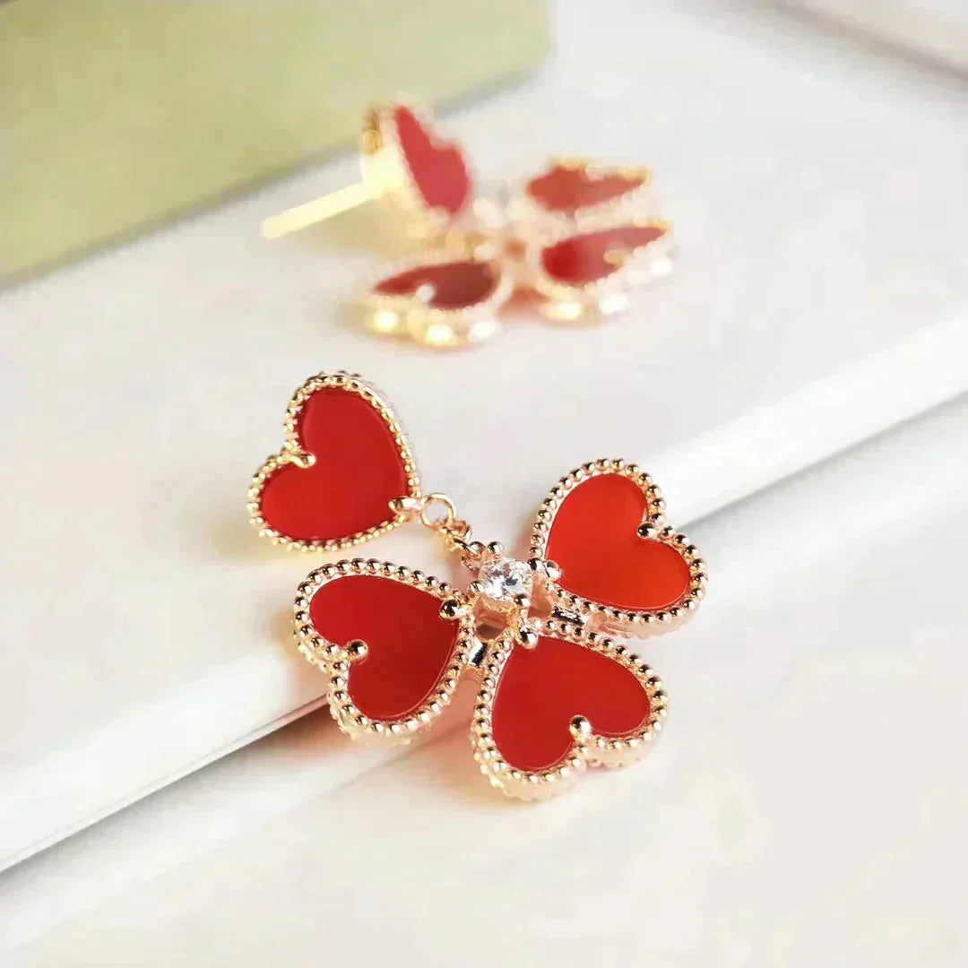 [Topon Jewelry]SWEET CLOVER CARNELIAN EARRINGS