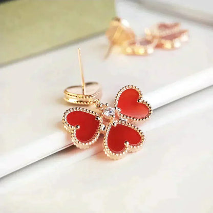 [Topon Jewelry]SWEET CLOVER CARNELIAN EARRINGS