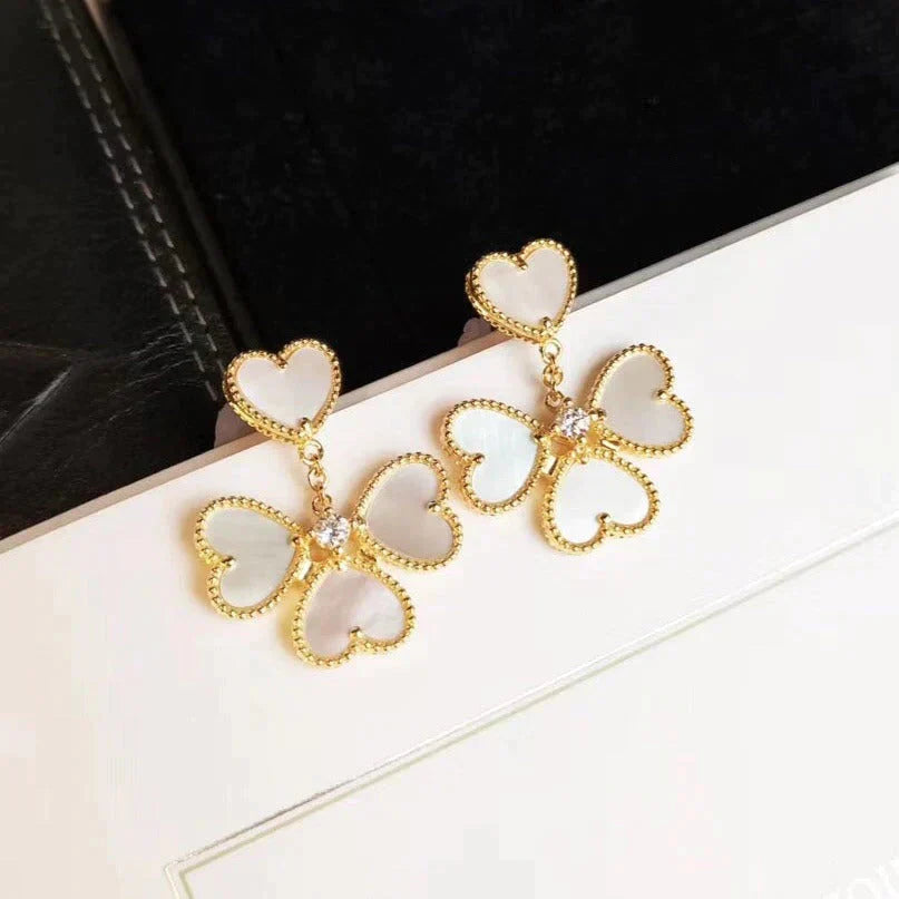 [Topon Jewelry]CLOVER SWEET WHITE MOP EARRINGS