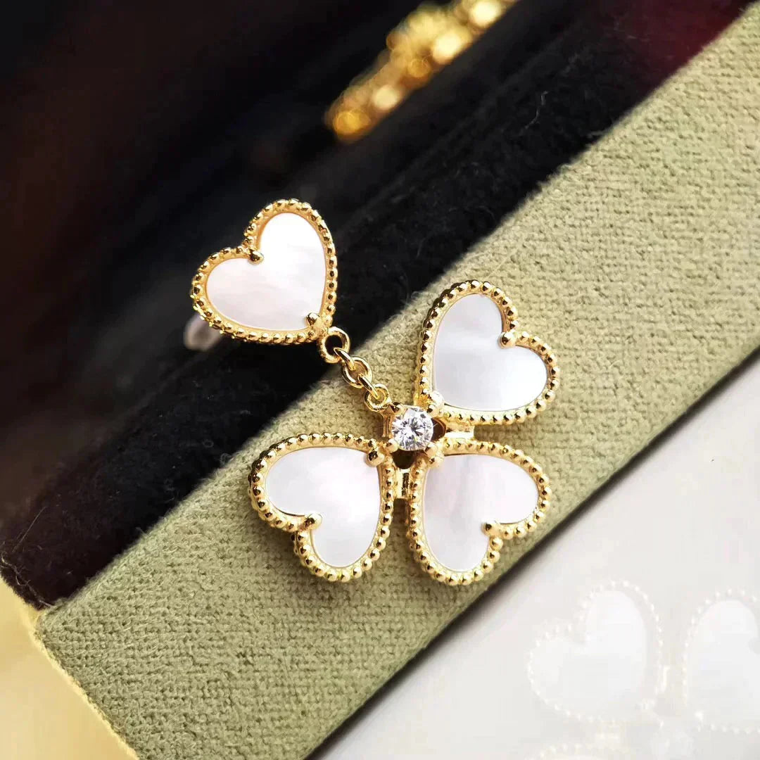 [Topon Jewelry]CLOVER SWEET WHITE MOP EARRINGS