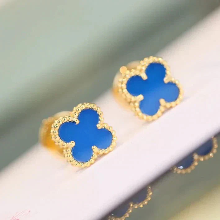 [Topon Jewelry]CLOVER MINI 9.5MM TURQUOISE EARRINGS