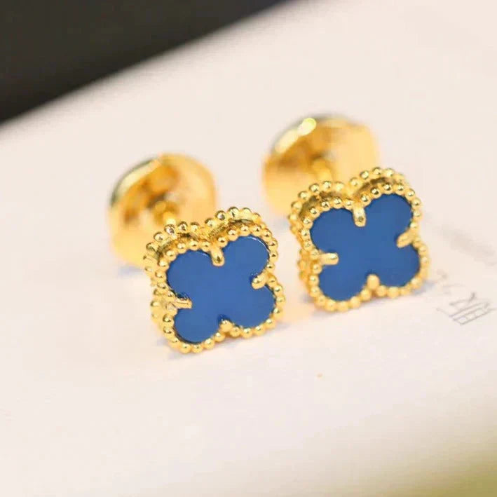 [Topon Jewelry]CLOVER MINI 9.5MM TURQUOISE EARRINGS