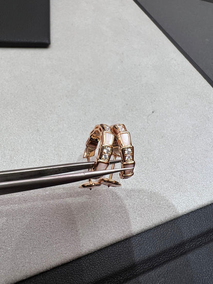 [Topon Jewelry]SERPENTI MOP PINK GOLD EARRINGS