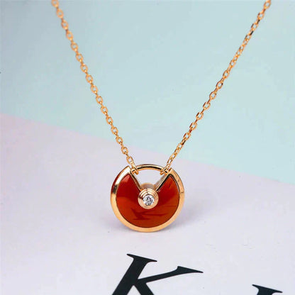 [Topon]AMULETTE GOLD CARNELIAN ONYX NECKLACE