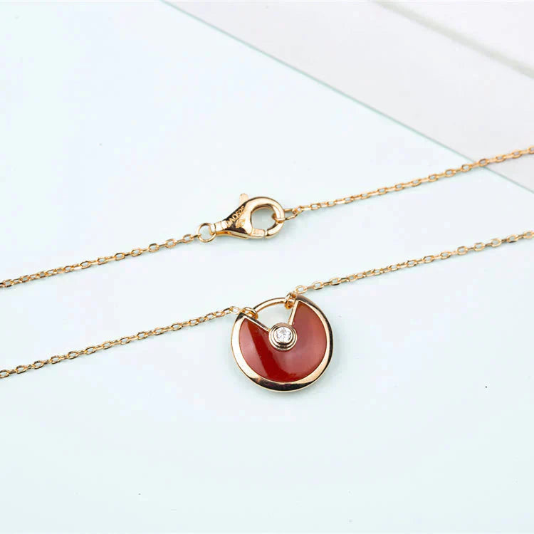 [Topon Jewelry]AMULETTE GOLD CARNELIAN ONYX NECKLACE