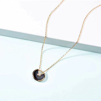 [Topon Jewelry]AMULETTE GOLD CARNELIAN ONYX NECKLACE