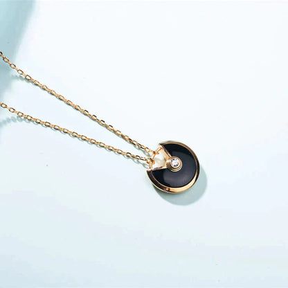 [Topon Jewelry]AMULETTE GOLD CARNELIAN ONYX NECKLACE