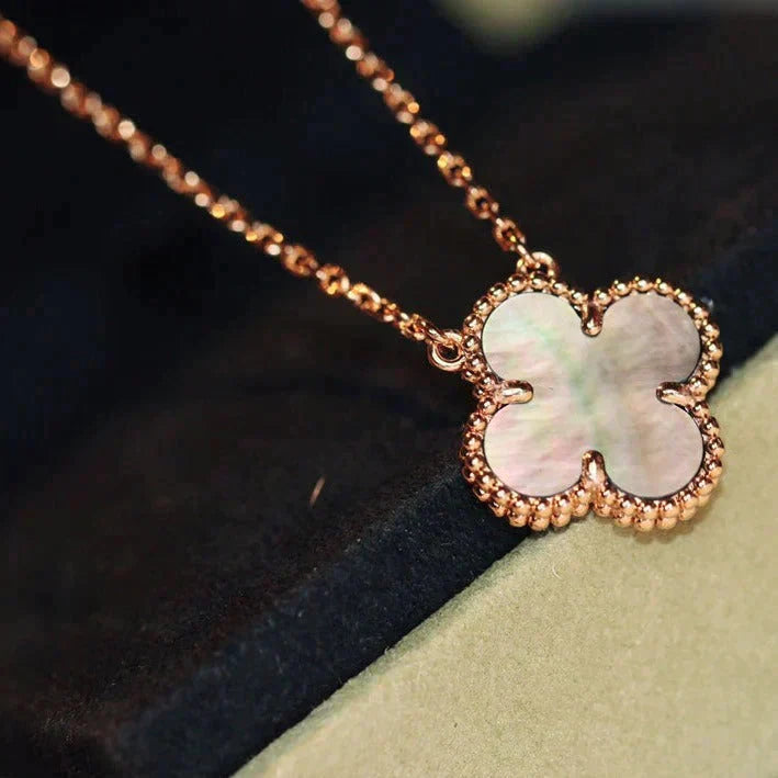 [Topon Jewelry]CLOVER 15MM  GRAY MOTHER OF PEARL NECKLACE