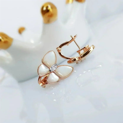 [Topon Jewelry]BUTTERFLY MOP DIAMOND EARRINGS