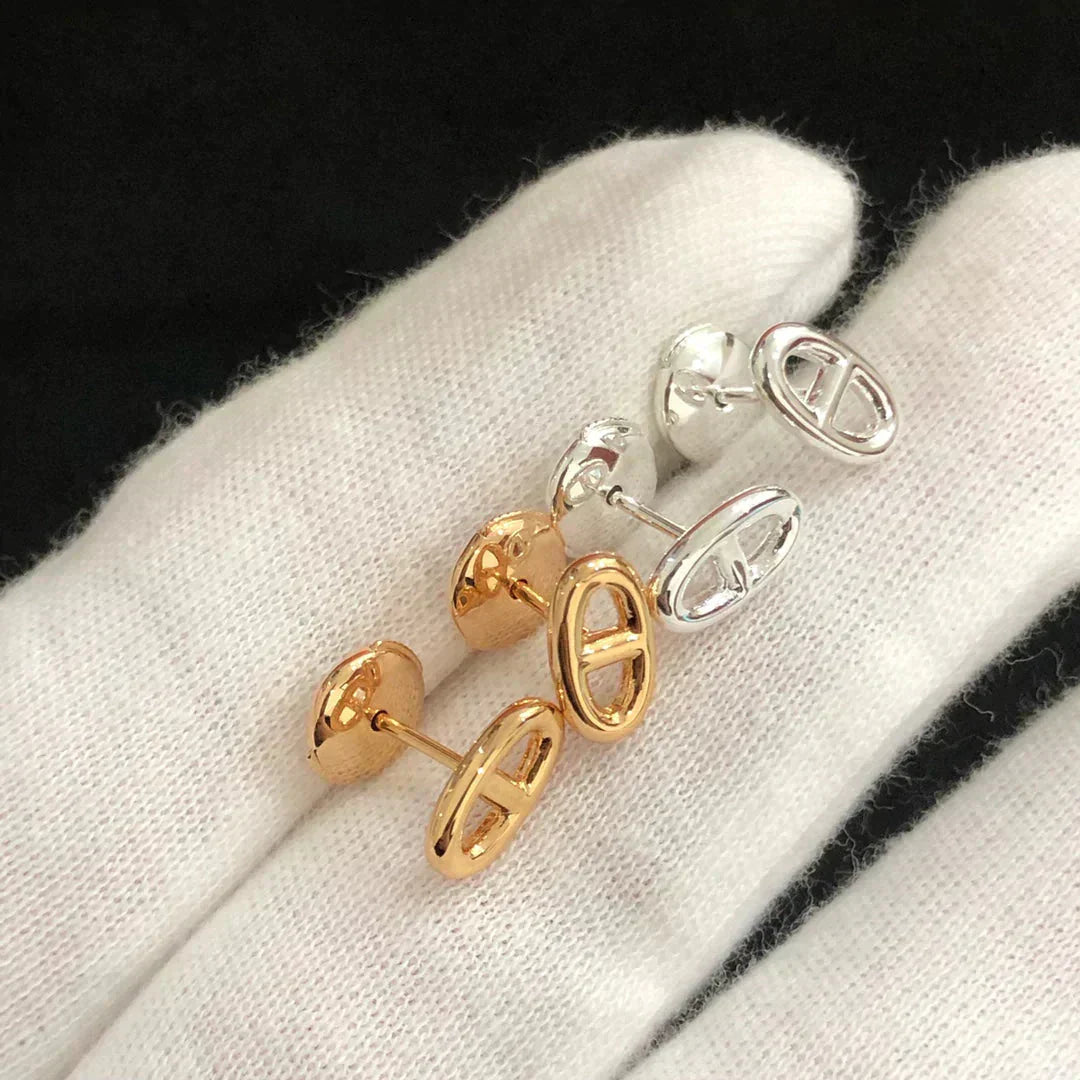 [Topon]CHAINE SMALL EARRINGS GOLD AND SILVER