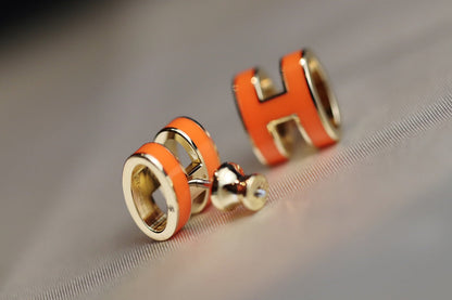 [Topon Jewelry]MINI POP H EARRINGS ORANGE