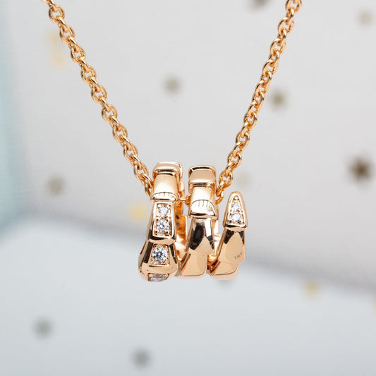 [Topon Jewelry]SERPENTI PINK GOLD NECKLACE DIAMOND