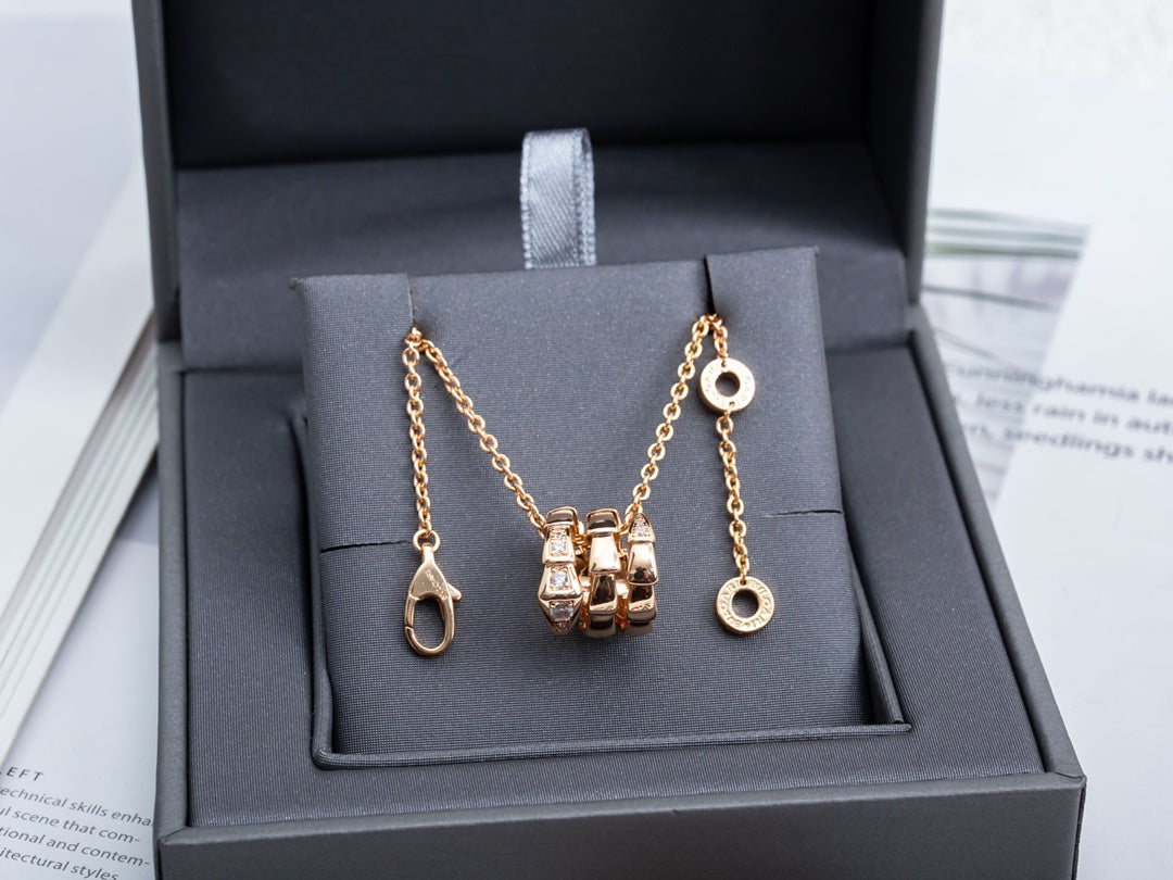 [Topon Jewelry]SERPENTI PINK GOLD NECKLACE DIAMOND