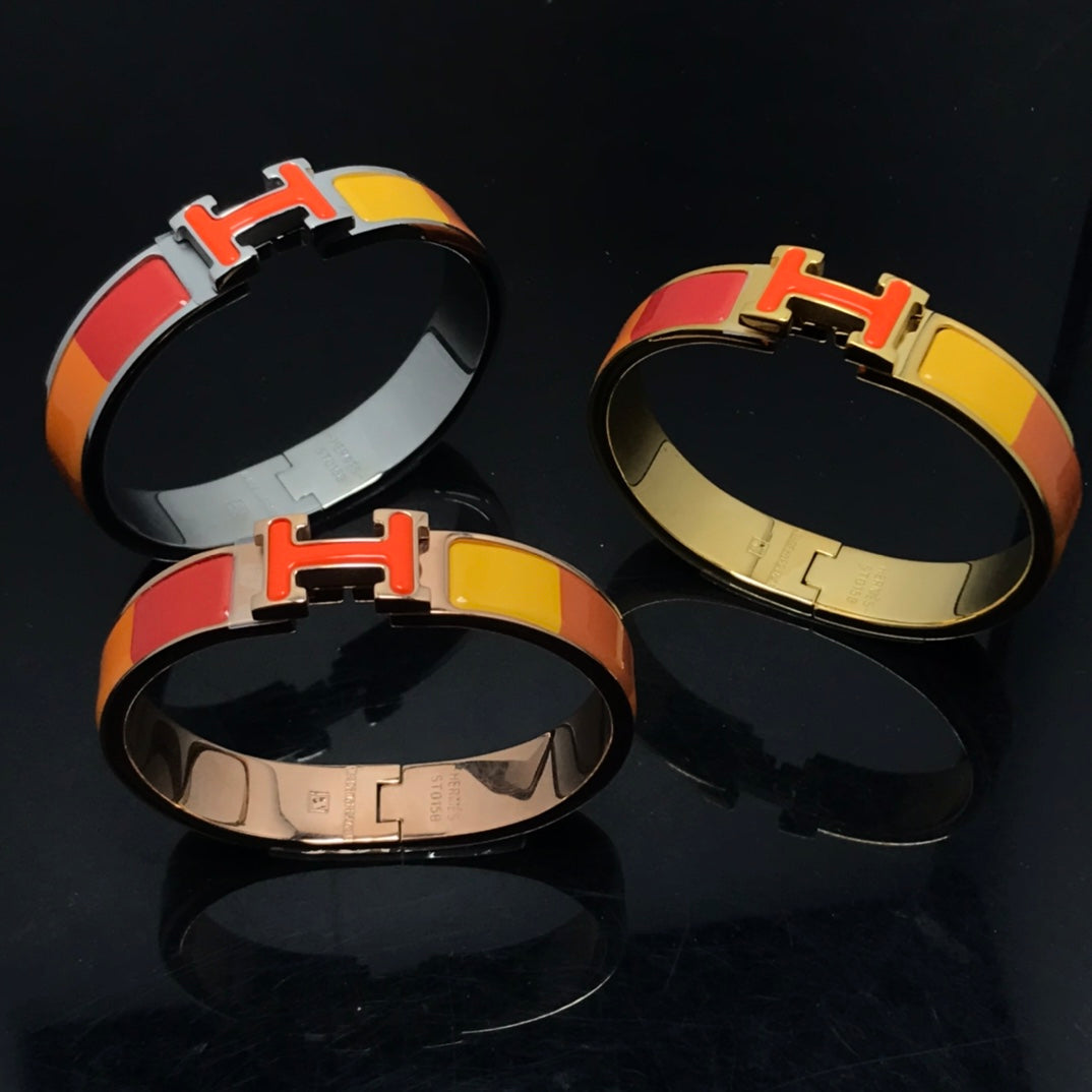 [Topon Jewelry]H BRACELET ORANGE RAINBOW CERAMIC