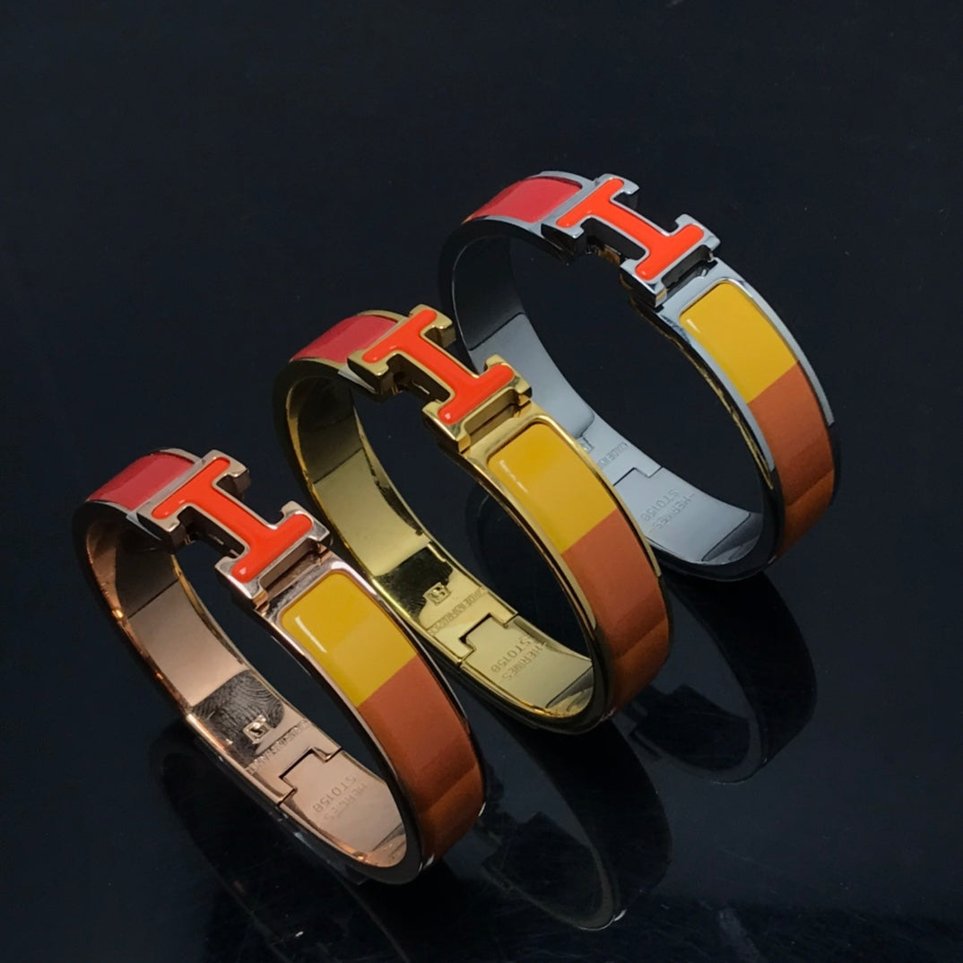 [Topon Jewelry]H BRACELET ORANGE RAINBOW CERAMIC