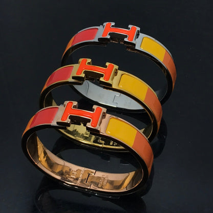 [Topon Jewelry]H BRACELET ORANGE RAINBOW CERAMIC