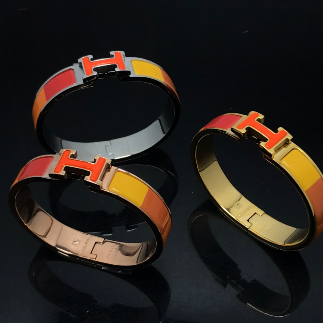 [Topon Jewelry]H BRACELET ORANGE RAINBOW CERAMIC