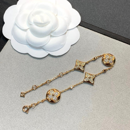 [Topon]STAR AND SUN 4 MOTIFS GOLD DIAMONDS BRACELET