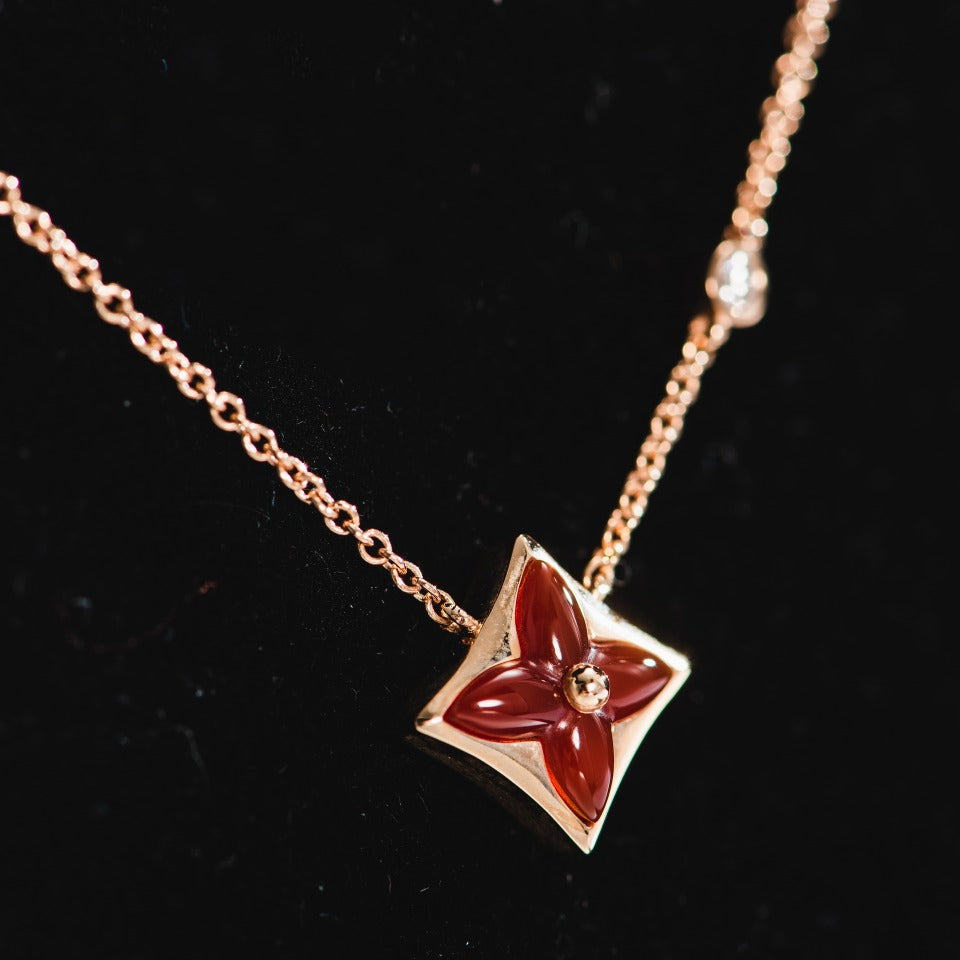 [Topon Jewelry]STAR NECKLACE PINK GOLD 1 DIAMOND