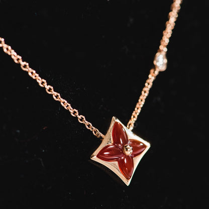 [Topon Jewelry]STAR NECKLACE PINK GOLD 1 DIAMOND