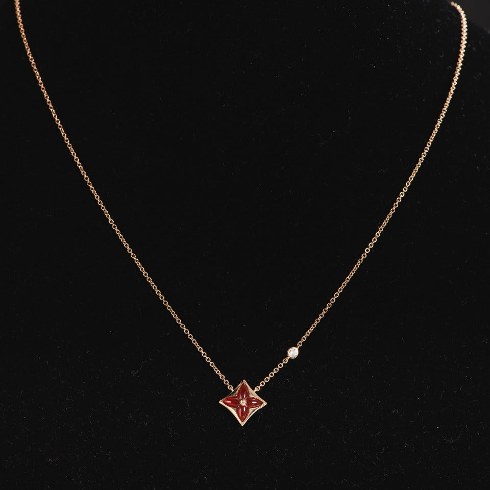 [Topon Jewelry]STAR NECKLACE PINK GOLD 1 DIAMOND