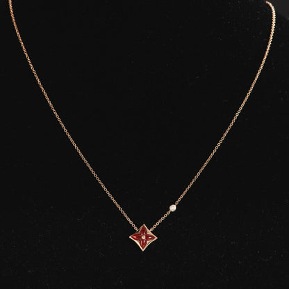 [Topon Jewelry]STAR NECKLACE PINK GOLD 1 DIAMOND