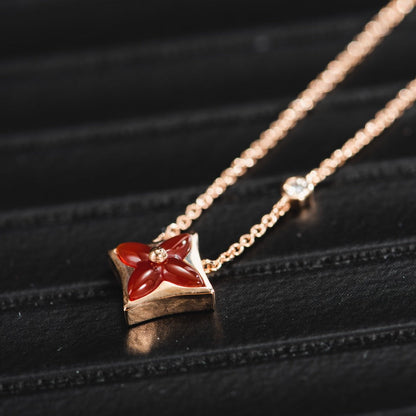 [Topon Jewelry]STAR NECKLACE PINK GOLD 1 DIAMOND