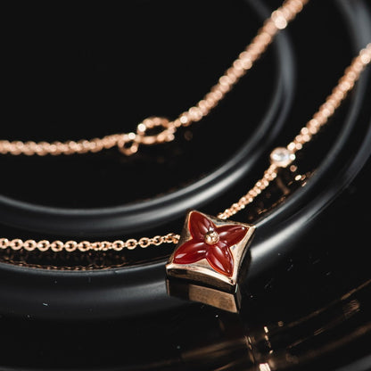 [Topon Jewelry]STAR NECKLACE PINK GOLD 1 DIAMOND