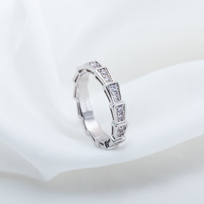 [Topon Jewelry]SERPENTI RING SILVER DIAMOND PAVED 3MM