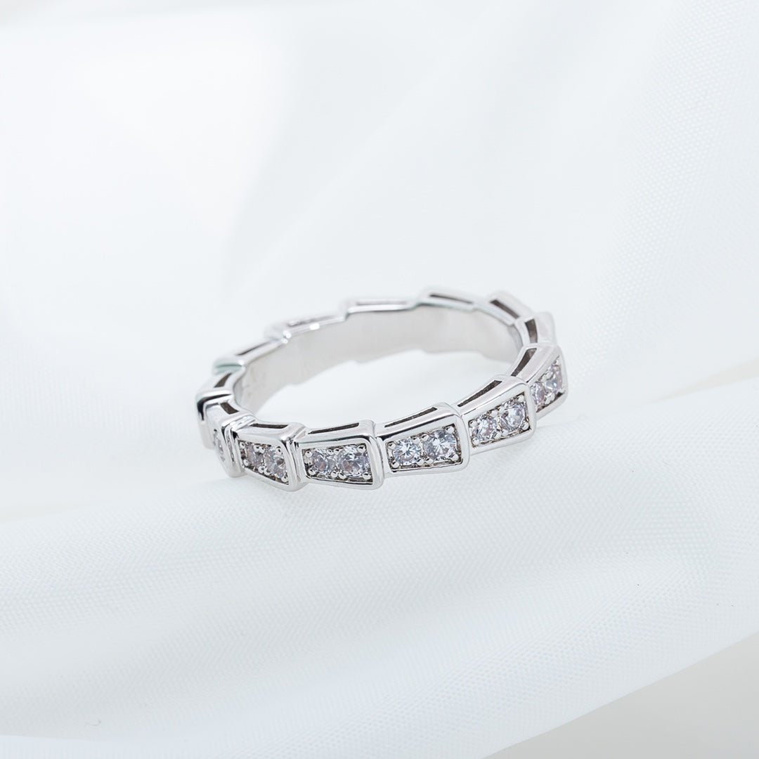 [Topon Jewelry]SERPENTI RING SILVER DIAMOND PAVED 3MM