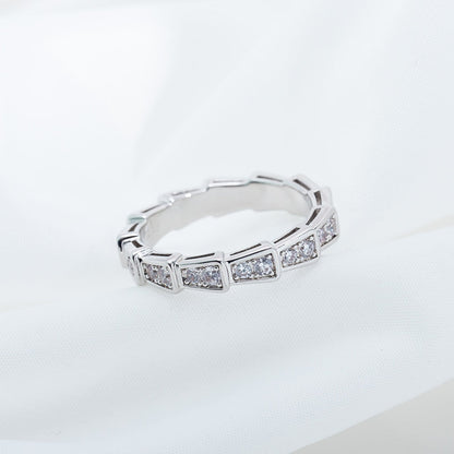 [Topon Jewelry]SERPENTI RING SILVER DIAMOND PAVED 3MM