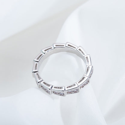 [Topon Jewelry]SERPENTI RING SILVER DIAMOND PAVED 3MM