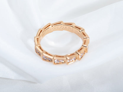 [Topon Jewelry]SERPENTI RING PINK GOLD DIAMOND PAVED 3MM