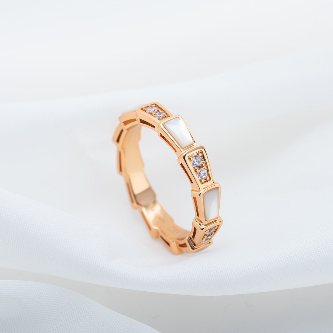 [Topon Jewelry]SERPENTI RING PINK GOLD DIAMOND MOP 3MM