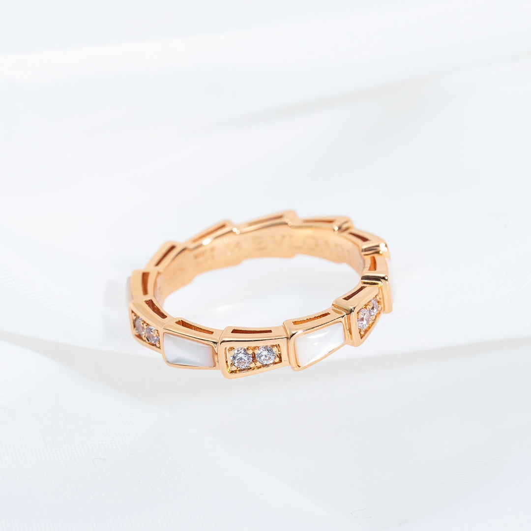 [Topon Jewelry]SERPENTI RING PINK GOLD DIAMOND MOP 3MM