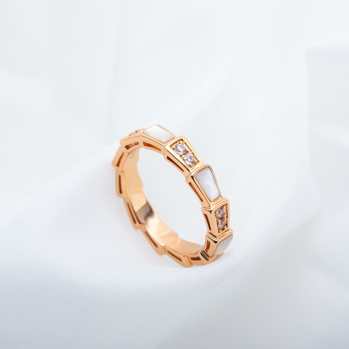 [Topon Jewelry]SERPENTI RING PINK GOLD DIAMOND MOP 3MM