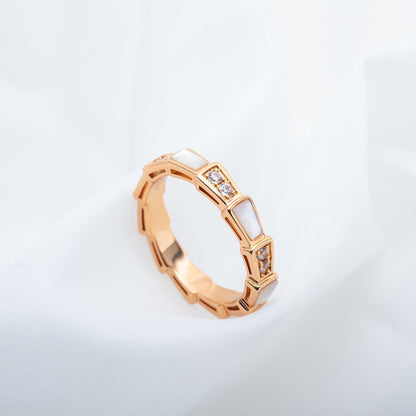 [Topon Jewelry]SERPENTI RING PINK GOLD DIAMOND MOP 3MM