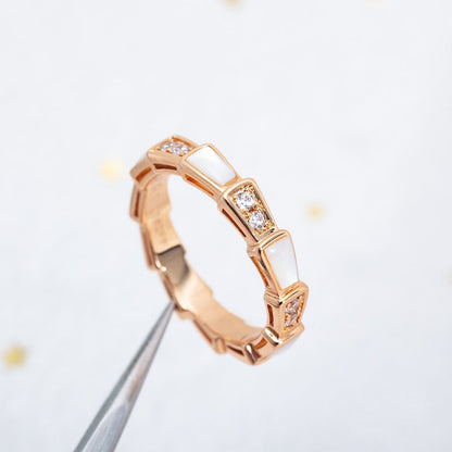 [Topon Jewelry]SERPENTI RING PINK GOLD DIAMOND MOP 3MM