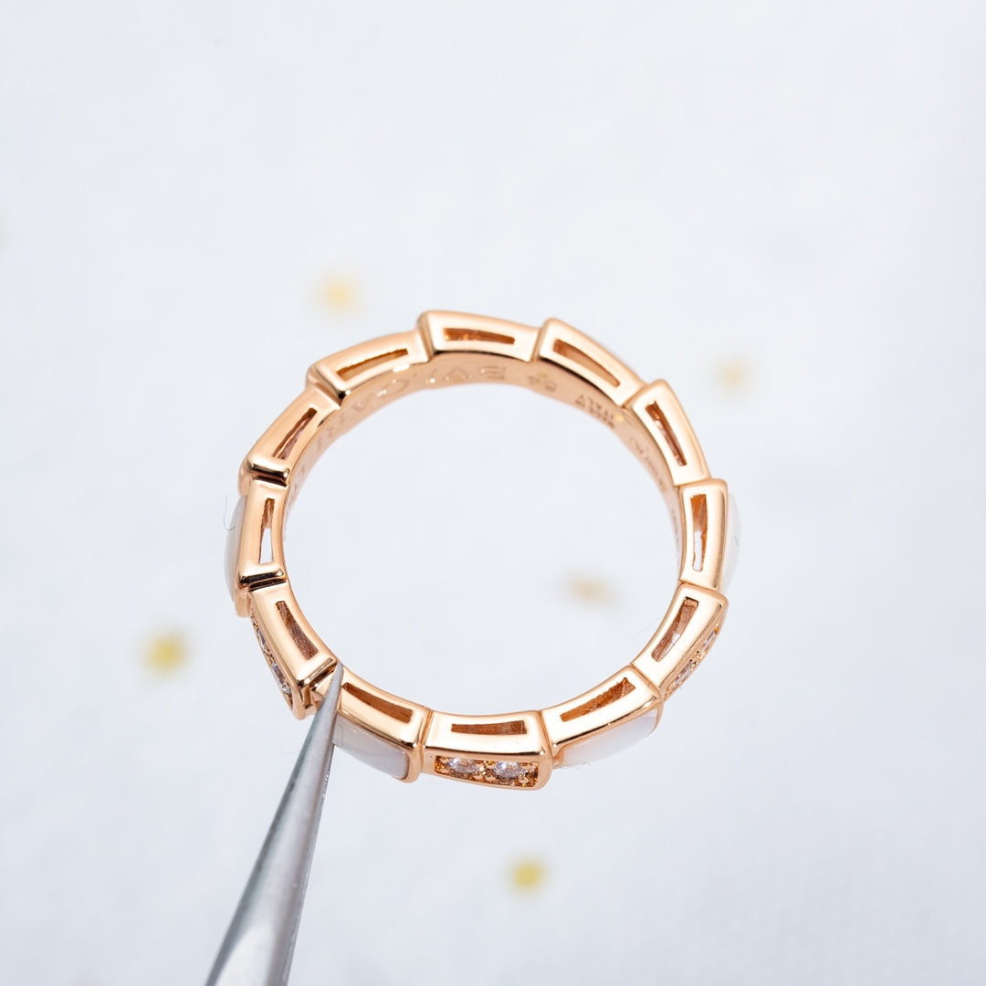 [Topon Jewelry]SERPENTI RING PINK GOLD DIAMOND MOP 3MM