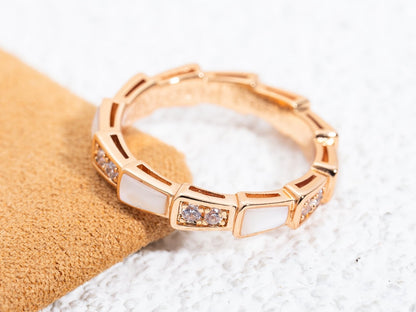 [Topon Jewelry]SERPENTI RING PINK GOLD DIAMOND MOP 3MM